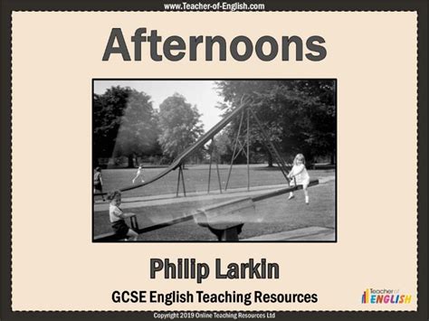 Afternoons by Philip Larkin | Teaching Resources