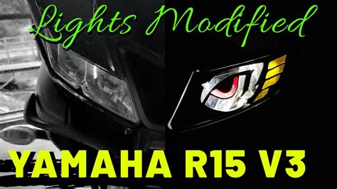 Yamaha r15 v3 head light modified - YouTube