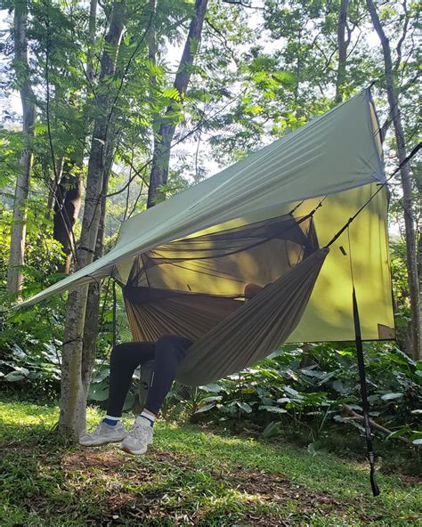 Sunyear Camping Hammock with Rain Fly and Net - Outdoor Hammock ...