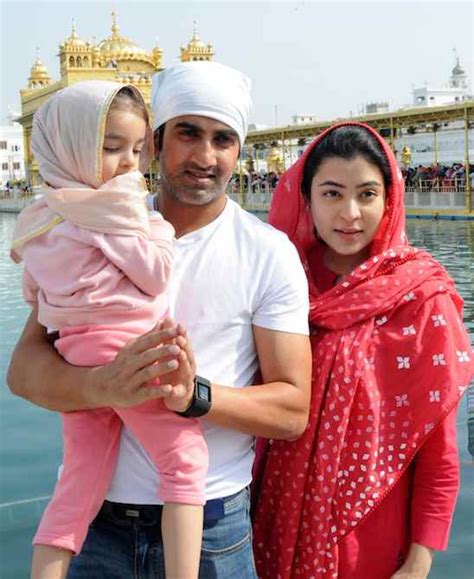 Gautam Gambhir with his wife and daughter at Golden Temple