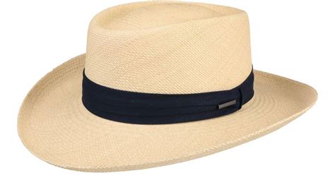 Stetson Linen Licosa Gambler Panama Hat in Blue for Men - Lyst