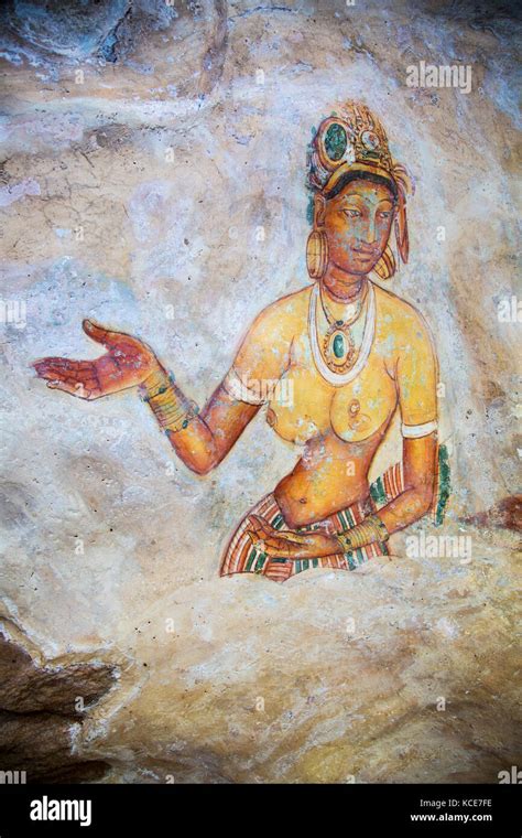 Sigiriya rock cave wall paintings hi-res stock photography and images - Alamy