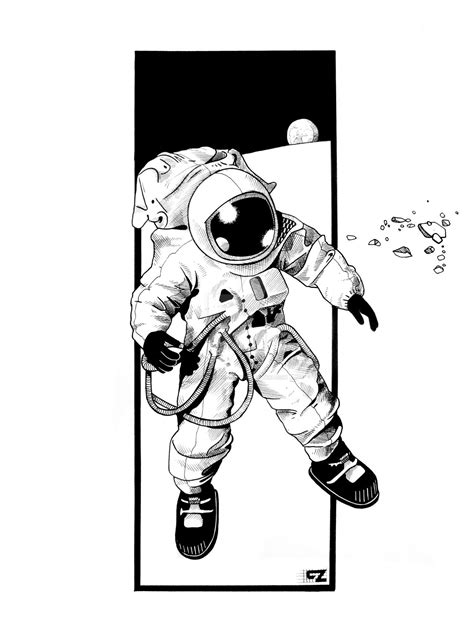 Astronaut [WIP] (2014) by gabrielezannotti.deviantart.com on @DeviantArt Astronaut Drawing ...