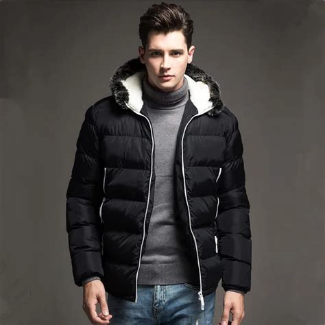 2017 Winter Jacket Men Cotton Coat Fashion Hooded Plus Size Warm Park ...