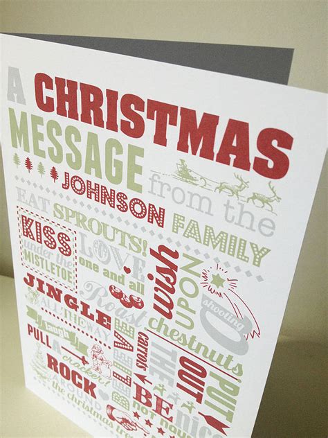 personalised 'christmas family message' card by jg artwork | notonthehighstreet.com