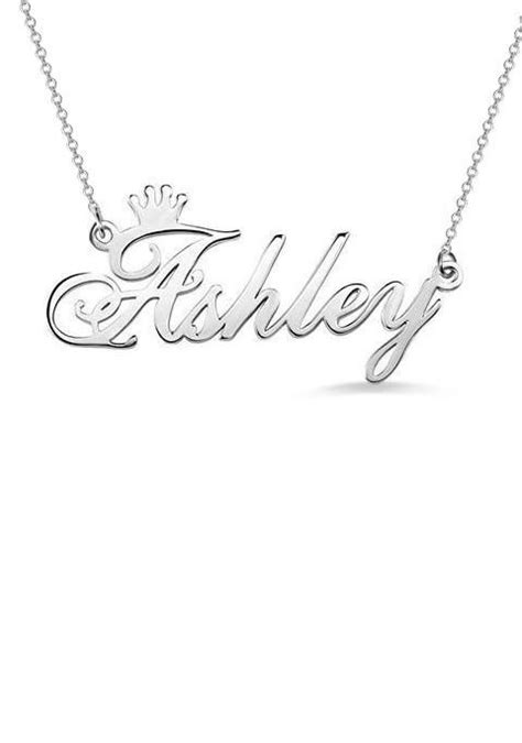 Ashley style Personalized Name Crown Necklace Silver - 1000037988