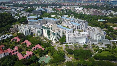 Static drone shot of National University of Singapore campus Stock ...