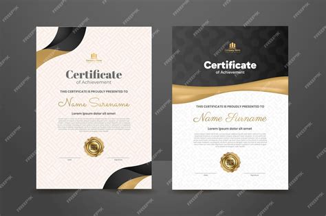 Premium Vector | Premium black certificate template design with golden ...