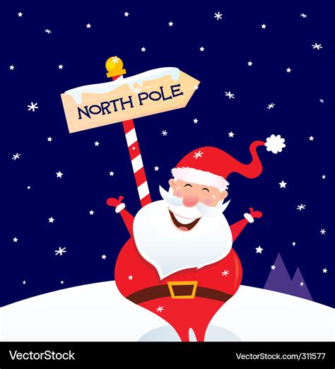 Christmas santa on north pole Royalty Free Vector Image