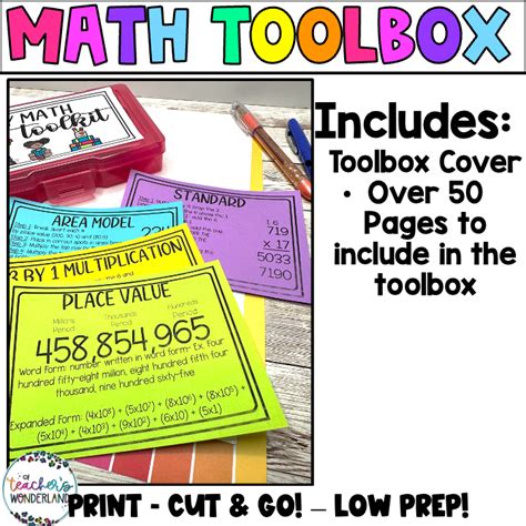 Math Toolkit & Reference Cards - Math Toolbox - Math Toolkit - A Teacher's Wonderland