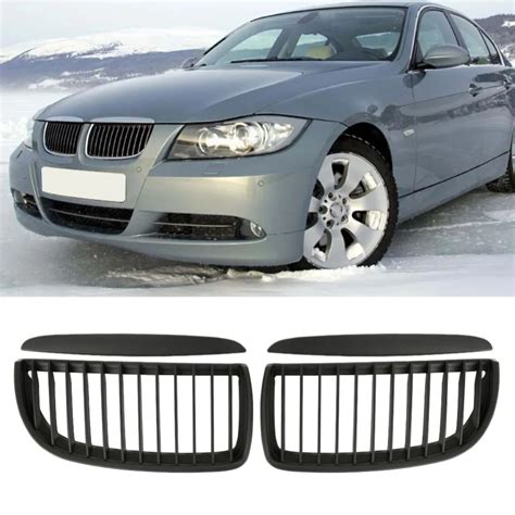 Car Front Grilles Replacement Matte Black Front Kidney Grill Grilles Hood Top Grade for BMW E90 ...