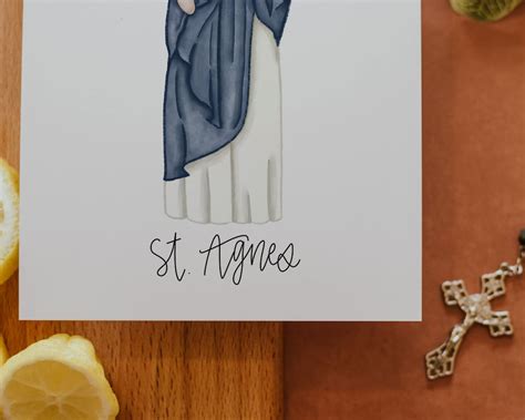 Saint Agnes Saint Print Saint Card Catholic Print - Etsy