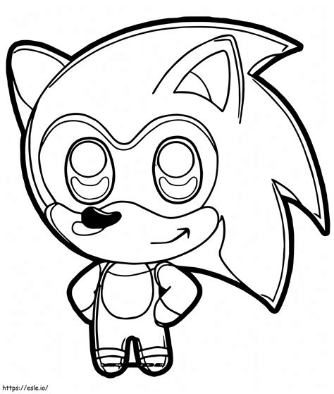 Chibi Sonic coloring page