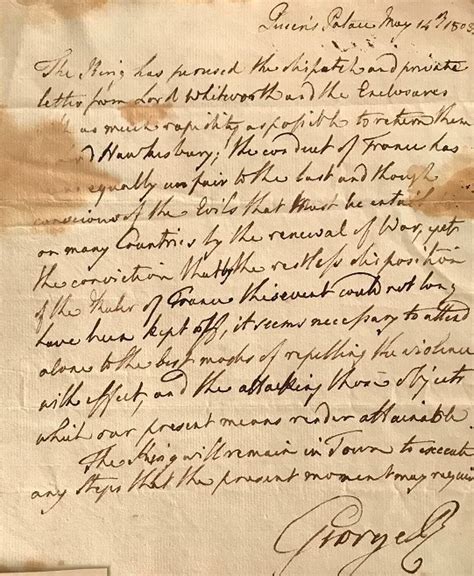 Declaration of war on Napoleon: Letter by George III sells at auction (January 2019) - napoleon.org