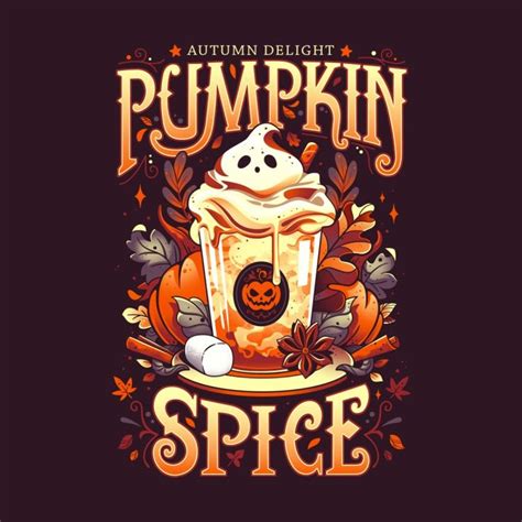 the pumpkin spice drink is on display in this t - shirt