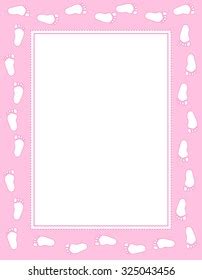 Baby Girl Footprints Border Frame Empty Stock Vector (Royalty Free ...