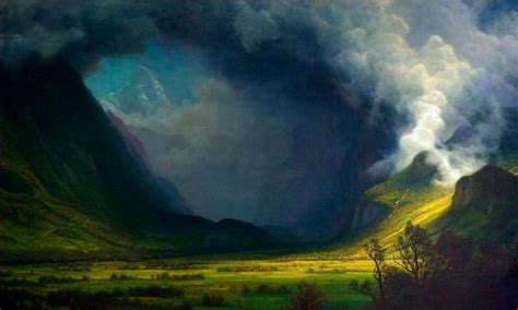 STORM IN THE MOUNTAINS, BY ALBERT BIERSTADT | Landscape paintings, Landscape art, Oil painting ...