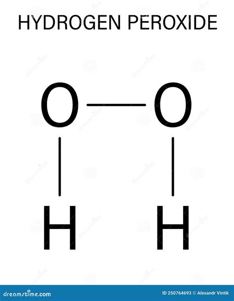 Hydrogen Peroxide Molecule. Skeletal Formula. Cartoon Vector ...