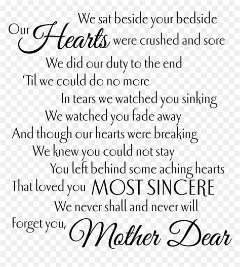 Poem Clipart Title - Dead Mother Tribute To A Mother Who Passed Away, HD Png Download - vhv