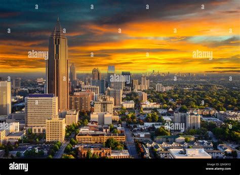 Sunrise, Skyline of Atlanta, Georgia Stock Photo - Alamy