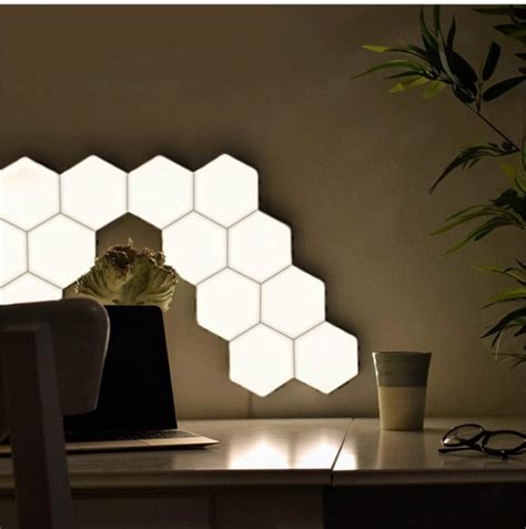 LED Hexagon Wall Lights Gaming Room Lighting Decor Touch Sensor Quantum Lamps Honeycomb Lights ...