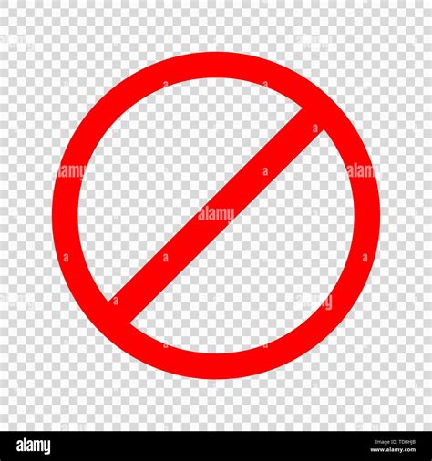 Prohibiting sign. Icon with red crossed circle on transparent ...