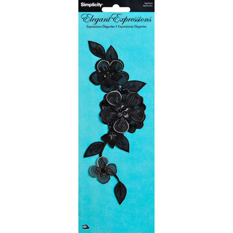 Elegant Expressions Black Iron On Floral Applique | JOANN