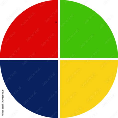 Vektorová grafika „Bright colored Circle divided in four. Pie chart with separated same-sized ...