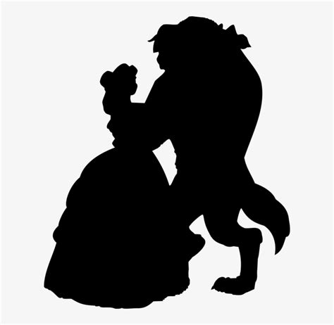 Disney Silhouette Png - Belle And Beast Silhouette - 604x720 PNG Download - PNGkit