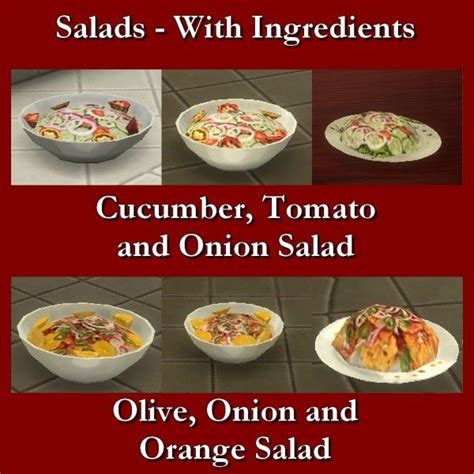 Mod The Sims: Custom Food Salads With Ingredients 1 by Leniad • Sims 4 Downloads | Sims 4, Sims ...