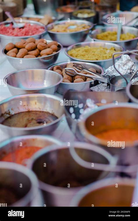 Authentic Indian food close up in Indian wedding Stock Photo - Alamy