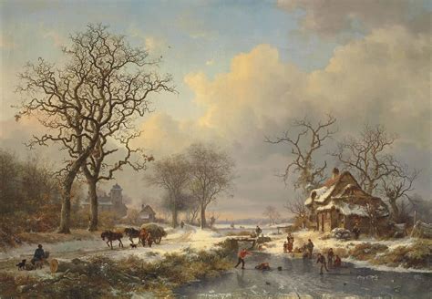 Frederik Marinus Kruseman (Dutch, 1816-1882) , Winter landscape with ...