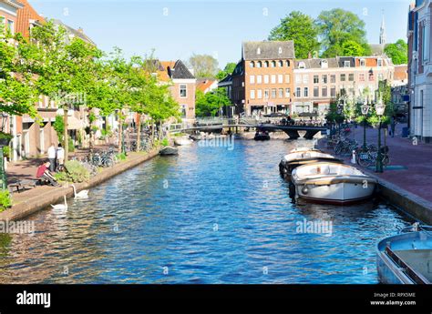 Leiden canals in Netherlands Stock Photo - Alamy