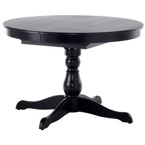 Ikea Black Round Extendable Table 1826.5232.3010 - Walmart.com ...