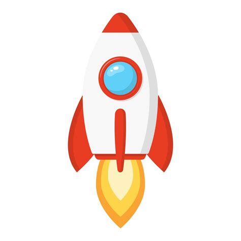 Rocket ship in a cartoon style isolated on white background. Space ...