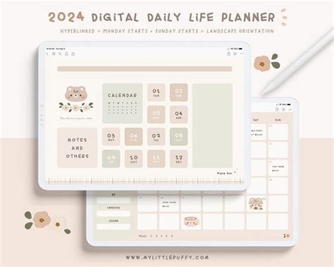 Cute 2024 Digital Planner/ Journal Digital Planner 2024/ Daily 2024 ...