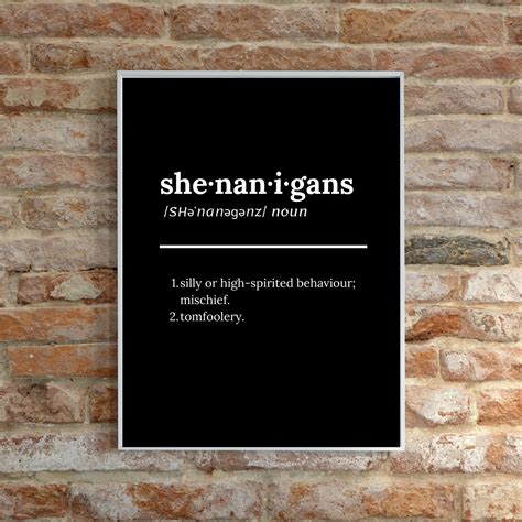 Shenanigans Definition Art Print / DIGITAL DOWNLOAD / | Etsy