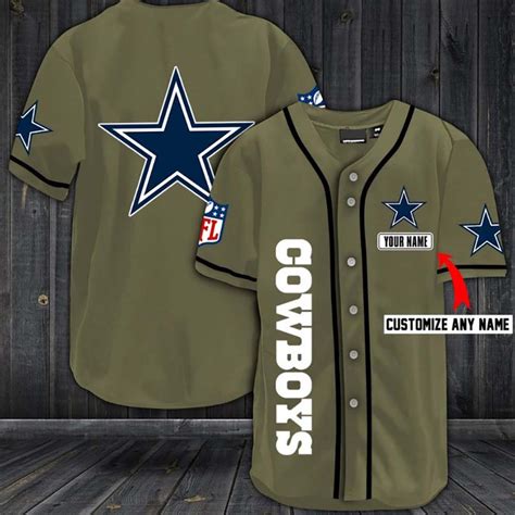 Personalized Dallas Cowboys Logo NFL Black Baseball Jersey - Kaiteez