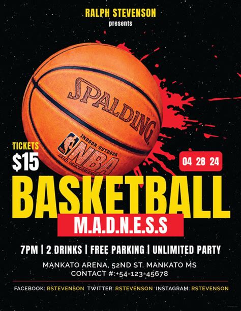 Basketball Tournament Flyer Template Free