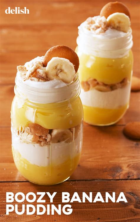 Boozy Banana Puddings Are Not For The Kids | Recipe | Mason jar desserts, Banana pudding, Boozy ...