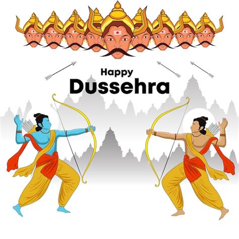 Premium Vector | Dussehra Ram Ravan FIght Vector