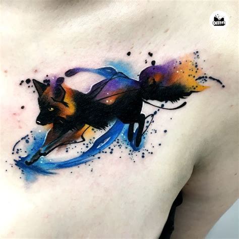 Pin on criativas | Watercolor fox tattoos, Cartoon tattoos, Fox tattoo ...