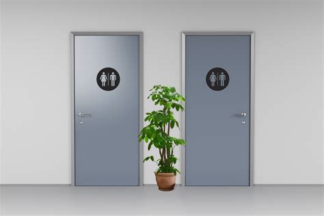 Wall Decal | Bathroom Door Signs - Unisex - Grafix Wall Art