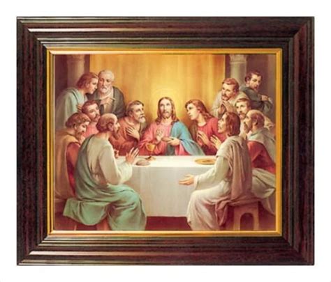 The Last Supper Our Lord Jesus Christ & the 12 Disciples / Apostles Christian Religious Framed ...