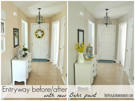 Entryway before and after (beige to GREIGE with Behr paint!)