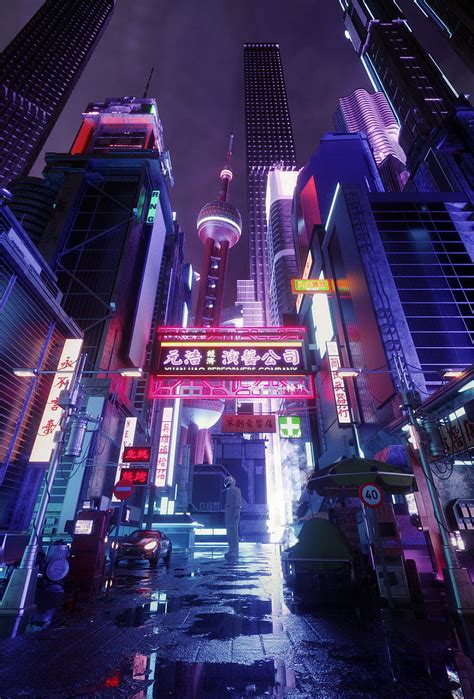 Cyberpunk Small City. Cyberpunk city, Cyber city, Anime city, Small ...