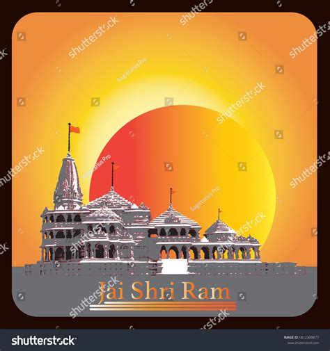 Ram Mandir, Jai Shree Ram religiosa: vector de stock (libre de regalías) 1812309877 | Shutterstock