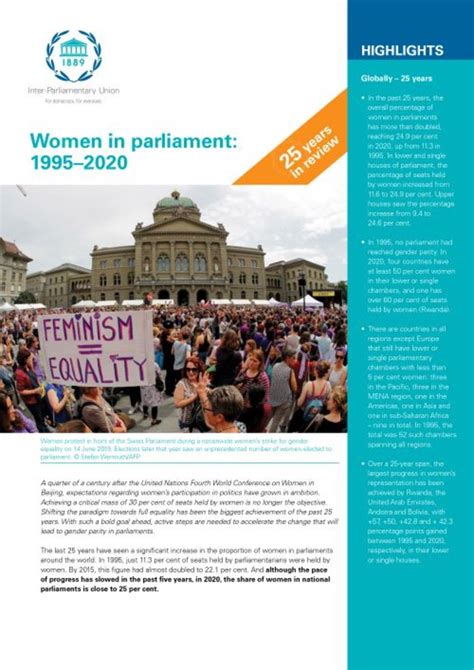 Women in parliament: 1995–2020 - 25 years in review | Inter-Parliamentary Union