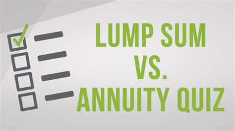 Lump Sum or Annuity Quiz – The Sudden Wealth Solution