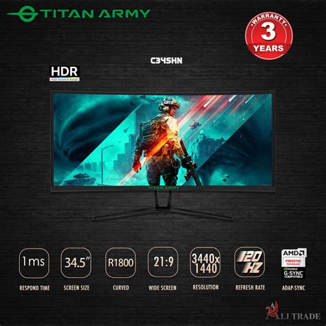 Titan Army 34" Curved 120Hz 1ms WQHD VA Ultrawide Gaming Monitor (C34SKN)